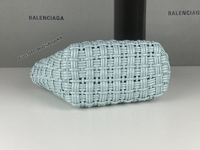 Balenciaga專櫃爆款漆面人造皮革編織敞口托特包 巴黎世家中號Bistro菜籃子包 款號：080807 fyj1271